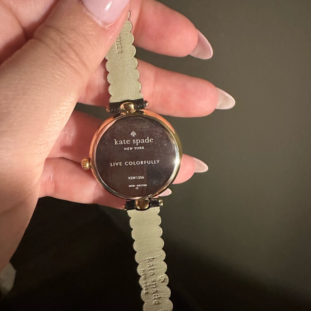 Kate Spade Gold & Black Leather Watch - Picture 4 of 5